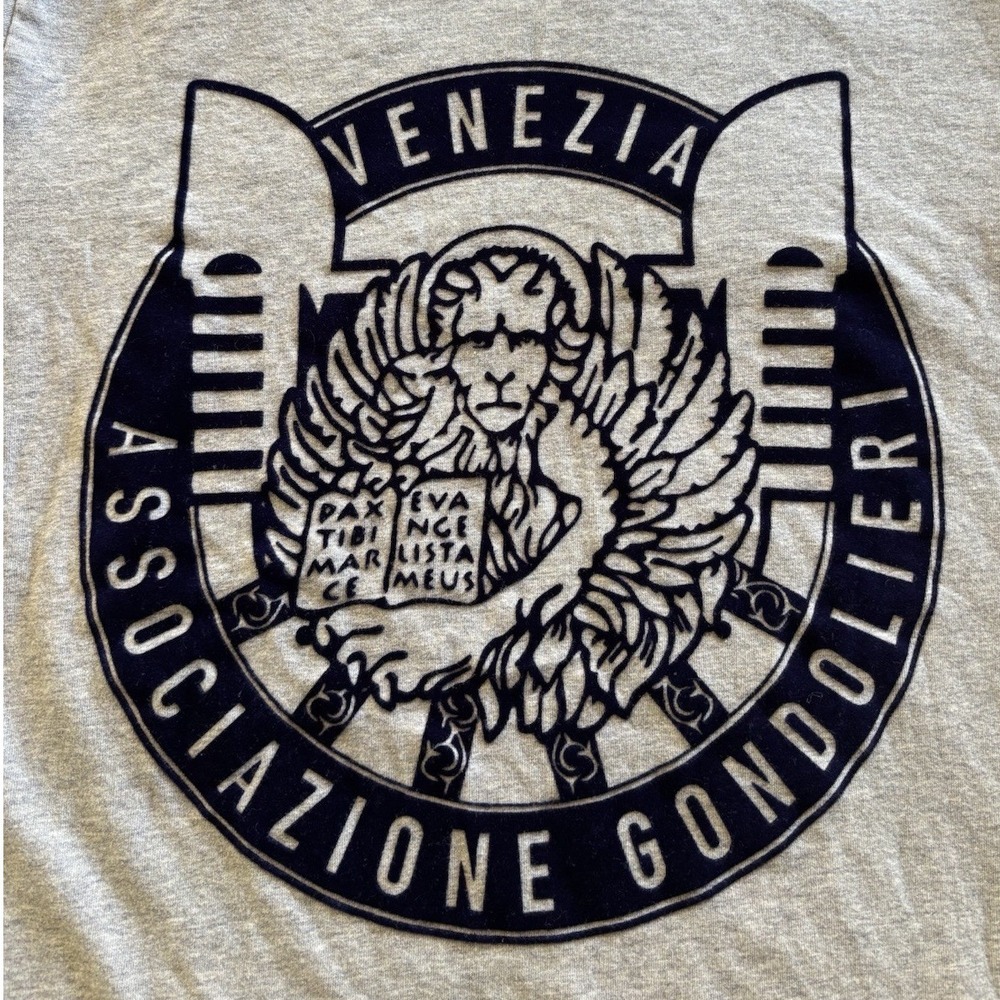 Emilio Ceccato Graphic T-Shirt Mens Medium Gray Venezia Associazione Gondolieri